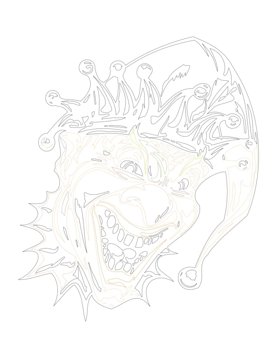 Clown Full Coloring Sketch Free Vectors